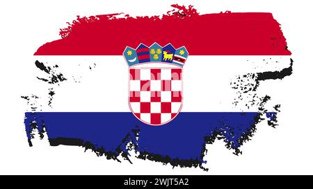 Art Illustration design nation flag sign symbol country of Croatia Stock Vector