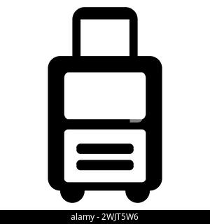 Baggage, luggage line icon. Suitcase icon vector illustration. travel plastic suitcase with wheels for traveler luggage. Stock Vector