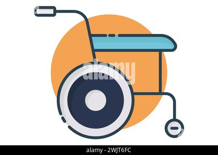 wheelchair symbol. icon related to disability. flat line icon style. element illustration Stock Vector