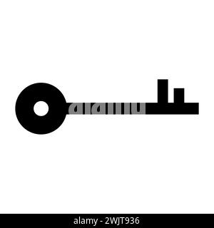 Black Key Icon in trendy flat style isolated on white background. Key symbol for your web site design, app, UI. Vector illustration.Key. monochrome ic Stock Vector