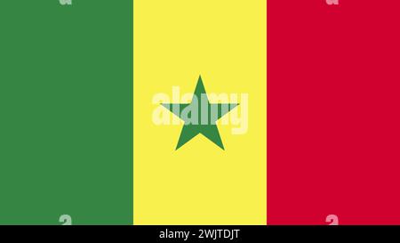 Art Illustration design nation flag sign symbol country of Senegal Stock Vector