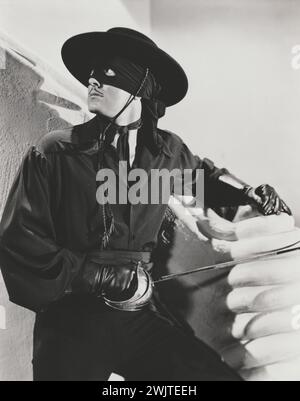 The Mark of Zorro (20th Century Fox, 1940). Tyrone Power, Linda Darnell, Basil Rathbone. Directed by Rouben Mamoulian. Stock Photo