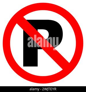 No parking sign. No parking red sign, symbol. Vector ilustration. Do not sign. Stock Vector