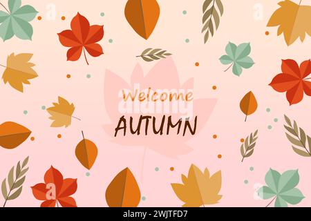 Autumn banner abstract background with falling autumn leaves Stock Vector