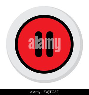 Pause button media menu, pause icon vector, in trendy flat style isolated on white background. pause icon image, pause icon illustration Stock Vector