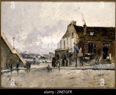 Frank Boggs (1855-1926). 'Beethoven Street in Passy'. Oil on canvas, 1884. Paris, Carnavalet museum. 52771-11 Passy district, rue Beethoven, street scene, 16th 16th 16th 16 arrondissement, oil on canvas Stock Photo