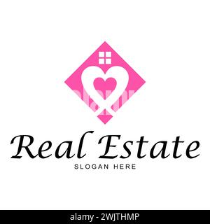 business logo design. Real Estate simple logo love design Stock Vector
