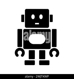 Vector Robot chatbot, in science and business, Technology and engineering concept. Robot icon. Chatbot icon. Cute smiling bot. Outline robot sign in b Stock Vector