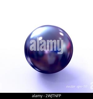 Round crystal .Dark glass ball vector .Ball for inscription illustration. Stock Vector
