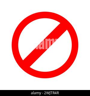 Do not enter sign. Prohibited simple red sign with shadow on white background. Vector stop sign icon. No sign, red warning isolated. No parking. Stock Vector