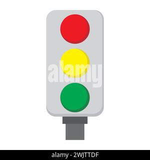 Traffic light, vector illustration. Traffic light on white background. Stock Vector