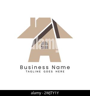 Letter A Real Estate Logo. Alphabet A Concept Design Property Business Icon Stock Vector