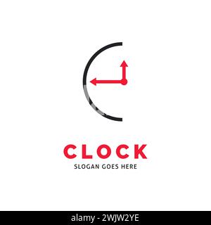 Clock Icon Logo Design Template Stock Vector