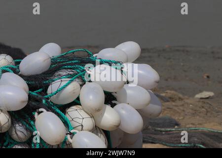 fishing net with floating balls Stock Photo - Alamy