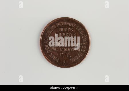 Carnavalet museum, medal collection Right registration on six lines. Stock Photo