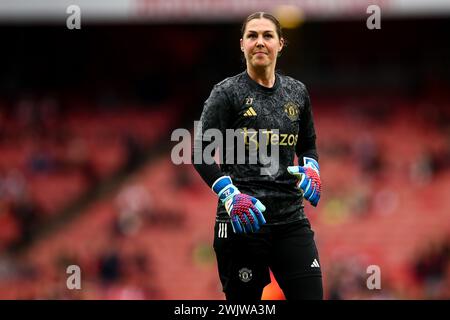 Goalkeeper Mary Earps (27 Manchester United) during warm up prior to the Barclays FA Womens Super League game between Arsenal and Manchester United at Emirates Stadium in London, England. (Liam Asman/SPP) Credit: SPP Sport Press Photo. /Alamy Live News Stock Photo