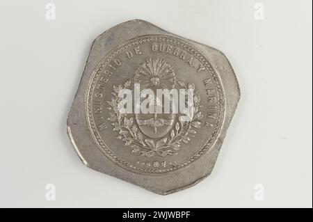 Carnavalet museum, medal collection Law weapons of Argentina in a oak and bay crown. Stock Photo