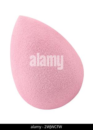 Cosmetic product make up egg pink sponge isolated on white background Stock Photo
