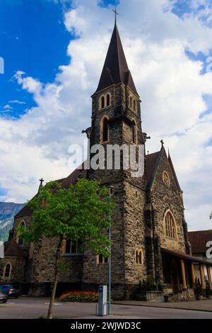 Catholic Church of St. Joseph in Interlaken, Switzerland Stock Photo