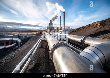 Carbfix project in Iceland. Renewable energy Stock Photo