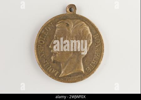 Carnavalet museum, medal collection Louis-Napoléon Bonaparte's right to the left; Aigle reverse. Stock Photo