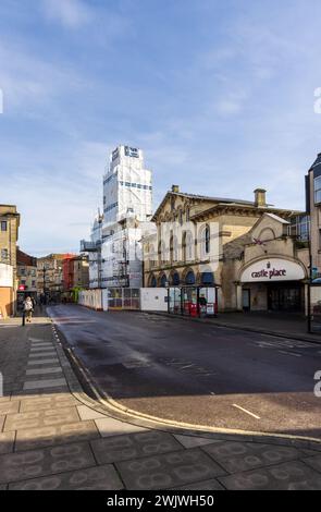 Refurbishment on the historic Grade II listed Town Hall by Grade II listed Town Hall by Beard Construction, Trowbridge, Wiltshire England, UK Stock Photo