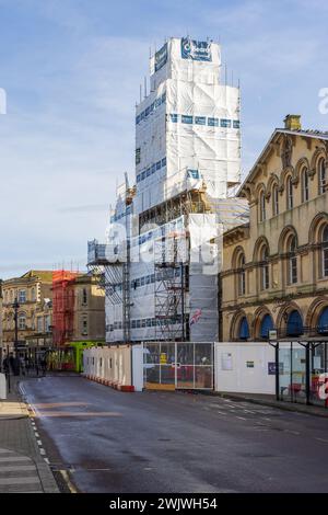 Refurbishment on the historic Grade II listed Town Hall by Grade II listed Town Hall by Beard Construction, Trowbridge, Wiltshire England, UK Stock Photo