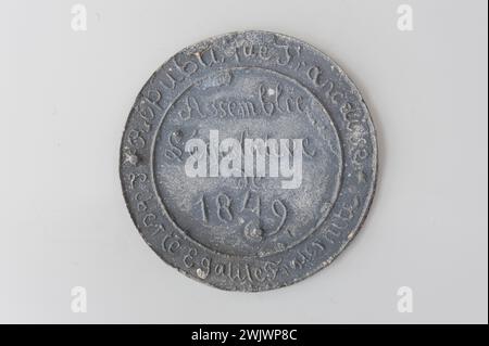 Carnavalet museum, medal collection Right registration on four lines. Stock Photo