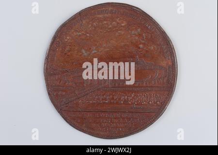 Carnavalet museum, medal collection Law seen from the Champ de Mars. Stock Photo