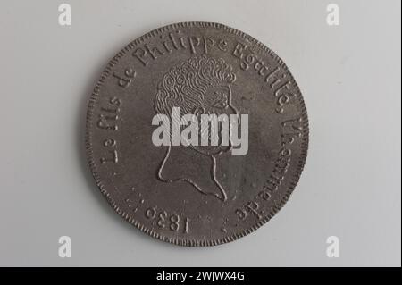 Carnavalet museum, medal collection Louis-Philippe's head right; Reverse registration on seven lines. Stock Photo