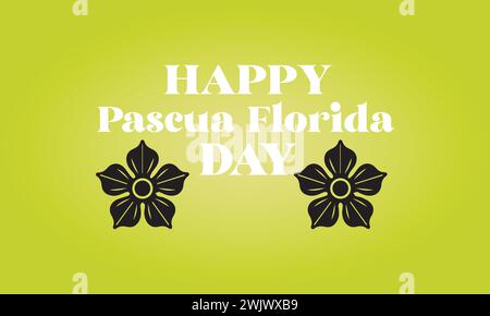 Happy Pascua Florida Day Stylish text design Stock Vector
