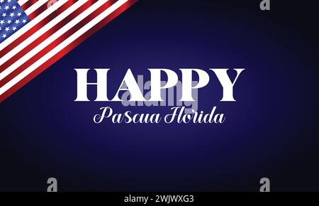 Happy Pascua Florida Day Stylish text design Stock Vector