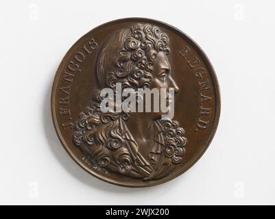 DUBOIS. Jean-François Regnard (1655-1709), French writer and playwright. Copper, 1818. Paris, Carnavalet museum. Copper, playwright, writer, French, medal, numismatics, profile, portrait, 19th 19th 19th 19th 19th 19th century Stock Photo