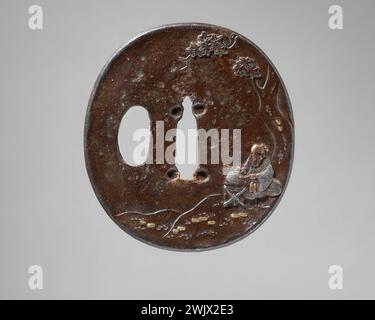 Zogan Inlay Tsuba (common name). SUKI - Dashi - Bori - Taka - Zôgan (Relief inlay ...