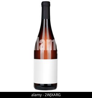 Bottle of Red Wine with Blank Label Stock Photo