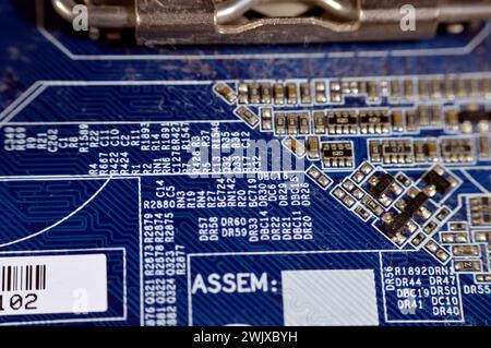 Cairo, Egypt, February 9 2024: Gigabyte main board computer motherboard FSB 1066 supports Core 2 Duo processor, Gigabyte is a Taiwanese manufacturer a Stock Photo