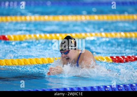 Doha, Qatar. 17th Feb, 2024. Fleur Vermeiren pictured at the women 50m breaststroke race the World Aquatics Championships swimming in Doha, Qatar on Saturday 17 February 2024. BELGA PHOTO NIKOLA KRSTIC Credit: Belga News Agency/Alamy Live News Stock Photo