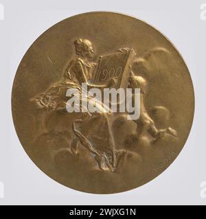 Dupuis, Daniel (n.1849-02-15-D.1899-11-14), Currency of Paris, 1900 (title awarded), 1900. Bronze. Carnavalet Museum - History of Paris. Stock Photo