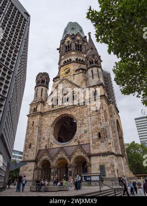 The  Kaiser-Wilhelm-Gedächtniskirche (Kaiser Wilhelm Memorial Church) in Charlottenburg, Berlin, Germany. Stock Photo