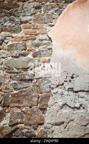 Abstract backdrop. Texture of a stone wall. Old castle stone wall texture background. Gray large stones. Part of a stone wall, for background or textu Stock Photo