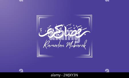 Ramadan Kareem Greeting Card. Ramadhan Mubarak. Translated: Happy Holy Ramadan. Month of fasting for Muslims. Arabic Calligraphy. Stock Vector