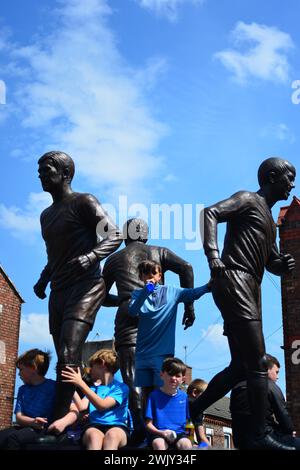 Everton fans demonstrate against the 10 point deduction imposed on the club for breaking PSR Rules. Stock Photo