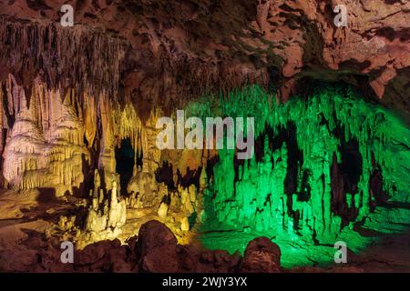 Limestone rock formations in a cave at Florida Caverns State Park in the Florida panhandle near Marianna Stock Photo