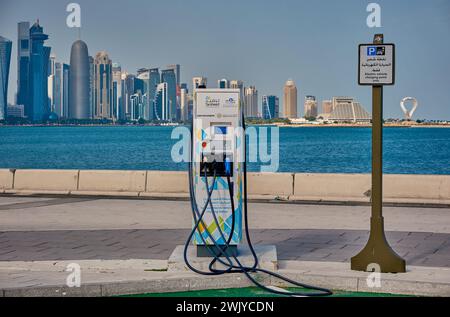 Doha, Qatar-October 26 2025: Tarsheed electric vehicles (EV) charging ...