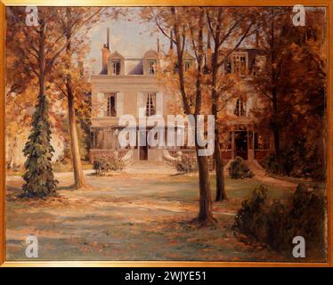 Eugène Bourgeois (1855-1909). 'The house of Victor Hugo, avenue d'Eylau in Paris'. Oil on canvas. Paris, houses of Victor Hugo. 72177-1 Allee, avenue Eylau, French writer, facade, garden, park, oil on canvas, house Stock Photo