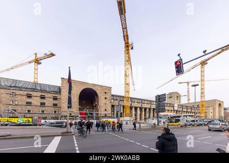 Hauptbahnhof Stuttgart, Bonatzbau. Baustelle Stuttgart 21. // 15.02.2024: Stuttgart, Baden-Württemberg, Deutschland, Europa *** Stuttgart main station, Bonatzbau construction site Stuttgart 21 15 02 2024 Stuttgart, Baden Württemberg, Germany, Europe Stock Photo