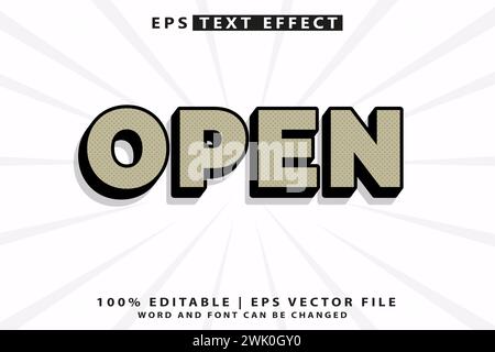 open text effect editable template Stock Vector