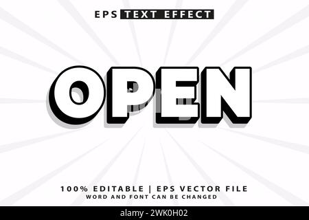 open text effect editable template Stock Vector