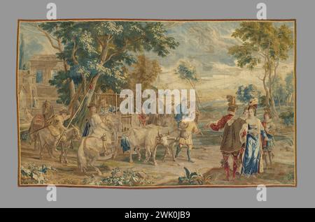 Van Orley, Jan (N.1665-07-04-D.1735-02-22), L'Enchant de Don Quixote (main title). Organic, textiles, wool, tapestry. Petit Palais, Museum of Fine Arts of the City of Paris. Stock Photo