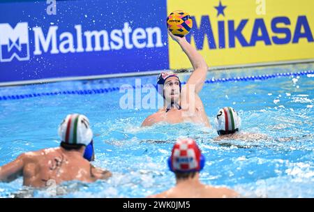 Doha, Qatar. 17th Feb, 2024. Men's Water Polo Final match between Croatia and Italy at the Doha 2024 World Aquatics Championships at Aspire Dome on February 15, 2024 in Doha, Qatar. Photo: David Damnjanovic/PIXSELL Credit: Pixsell/Alamy Live News Stock Photo